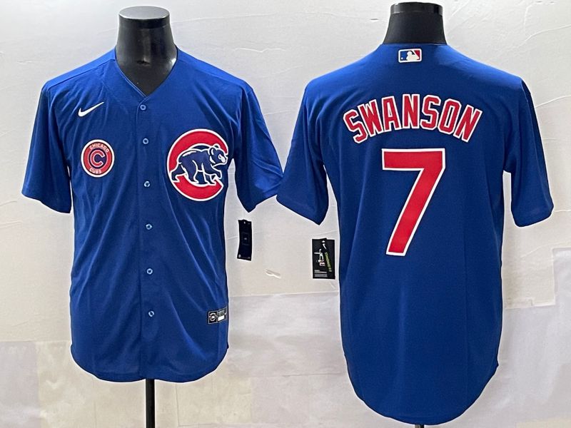 Men 2025 Chicago Cubs #7 Swanson Blue Game Nike MLB Jersey style 6->chicago cubs->MLB Jersey